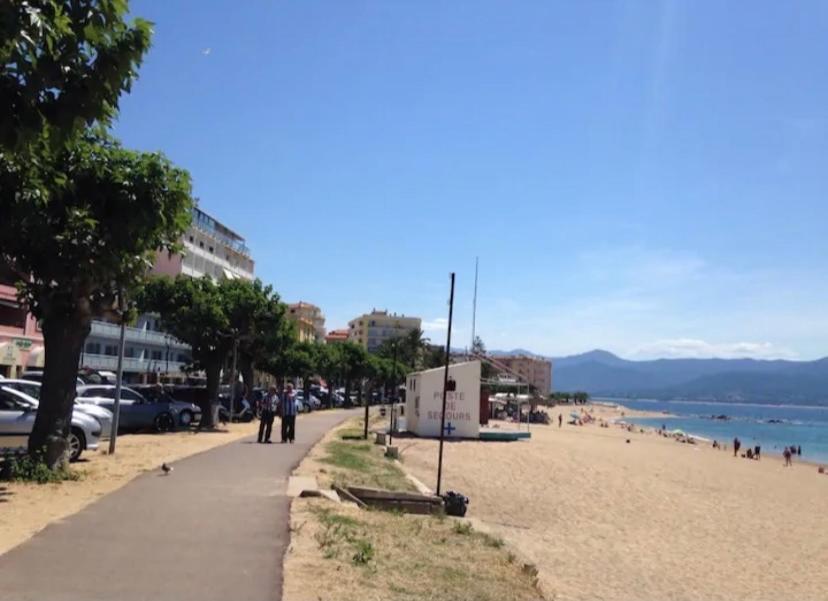 Ajaccio Magnifique T2 37M2 Centre Ville Vue Mer Au Bord De La Plage Neuf 4 Couchages Balcon Parking Prive Ferme Clim Wifi Luaran gambar